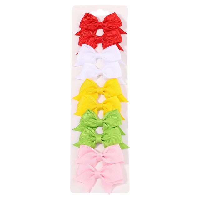 10 unids/set nuevo lindo cinta sólida Bowknot pinzas para el cabello para niñas lazos hechos a mano pasadores de horquilla accesorios para el cabello para niños