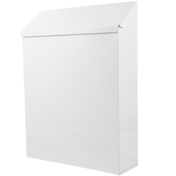 RENACLIPY White Iron Locking Suggestion Box Wall Mount Mailbox for Outdoor