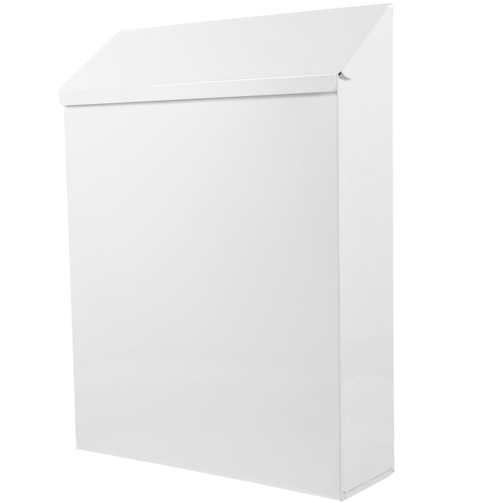 OUNONA White Iron Wall Mount Mailbox Vintage Post Box for Home and Office Storage