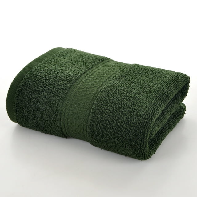 XmhyTop-A Toallas de algodón suave para invitados, paquete de 2, 70 x 40 cm, absorbentes, para uso diario y limpieza facial, color verde oscuro.