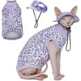 thumbnail image 6 of HQREA Sphynx Cat Shirt &Sun Hat Set, Soft Cat Clothes Suit Hairless Cats Shirt, 6 of 6