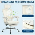 thumbnail image 7 of Acekid Office Chair - Ergonomic High-Back Mesh Computer Chair with Adjustable Lumbar Support, Headrest & Footrest, Swivel Rolling Task Chair for Home/Office, White, 7 of 7