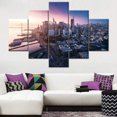 thumbnail image 2 of TISHIRON 5PCS Framed City Canvas Wall Art Set,60"x40" American City Landscape Canvas Art Decor, 2 of 7
