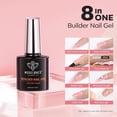 thumbnail image 4 of modelones Builder Nail Gel, 8-in-One Jelly Pink Builder, Peachy Pink Rubber Base Gel Polish, LED Lamp Cured Nude Color Base Hardener, Apex Building Strengthener Extension for Girls Home DIY Salon, 4 of 9