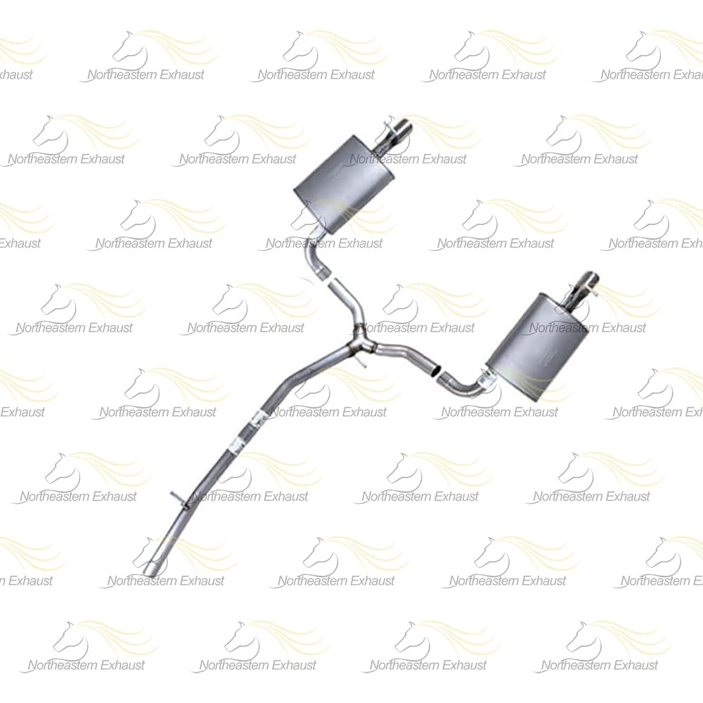 Northeastern Exhaust Front Pipe, Resonator, Intermediate Pipe & Pair of Muffler Exhaust System Kit Fits 2011-2015 Ford Explorer 3.5L - Direct Fit | Stainless Steel | Includes Gasket and Clamps