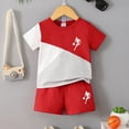 thumbnail image 2 of Baby Boy Outfits Toddler Boys Clothes Set Kids Summer Patchwork Printed Short Sleeve Basketball 3 6 12 18 24 Months 3T T shirt + Drawstring Pants Shorts Two Piece 2PCS, 2 of 6