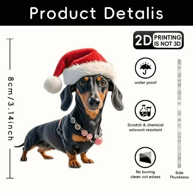 Christmas Tree Decorations Santa Hat Dachshund Holiday Decoration Pendant Christmas Tree Flat Pendant Christmas Tree Stand