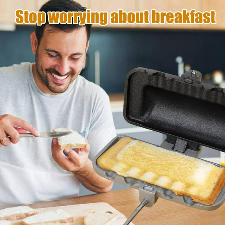 Durable Stovetop Panini Press Portable Double Sided Sandwich Pan Non Stick  Kitchen Toast Foldable Grill Frying
