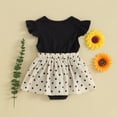 thumbnail image 3 of Bagilaanoe Newborn Summer Outfits Baby Girl Rompers Dress Floral Print Fly Sleeve Bodysuits 3M 6M 9M 12M Infant Patchwork A-line Dresses, 3 of 7