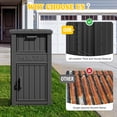 thumbnail image 4 of Nihsuao Package Delivery Box Outdoor with Lockable Secure, Waterproof & UV-Resistant, Anti-Theft Parcel, Large Double Wall Resin Outdoor Deck Box for Porches, Patios, Curbside, (Black), 4 of 8
