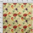 thumbnail image 2 of oneOone Viscose Chiffon Pale Yellow Fabric Flower & Leaves Watercolor Sewing Material Print Fabric By The Yard 42 Inch Wide, 2 of 4