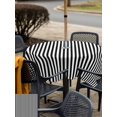 thumbnail image 6 of Square Outdoor Tablecloth with Umbrella Hole Black White Stripe Outside Table Cloth Waterproof Patio Table Cover Modern Minimalist Geometric Striped Zipper Tablecloths for Picnic Camping 54x54 Inch, 6 of 8