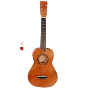 Guitar 25" Wooden Acoustic Guitar with Plectrum Portable Musical Instrument for Guitar Lovers & Beginners