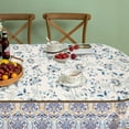 thumbnail image 2 of Oval Floral Tablecloth, Blue Yellow French Country Tablecloth 60 x 102, Wrinkle Resistant and Washable Floral Table Cloths,Perfect for Kitchen Dinner,Family Gathering,Holiday Dining Room Table, 2 of 6