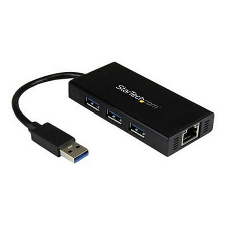 Startech.Com 3 Port Portable Usb 3.0 Hub with Gigabit Ethernet Adapter Nic - Hub - 3 X Superspeed Usb 3.0 + 1 X 10/100/1000 - (Best Wireless Nic For Desktop)