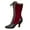 Red, variant on Victorian Boots for Women 2025 Mid Calf Combat Boot Lace up Leather Side Zipper Booties Wedding Renaissance Dress Shoes
