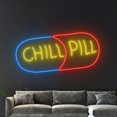 thumbnail image 4 of Handmadetneonsign Chill Pill Neon Sign, Chill Pill LED Light, Bar Party Pub Text Quote Neon Light, 4 of 5