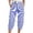 Blue2, variant on CAIVO Women Summer Capri Pants Fashion Striped Print Button Casual Versatile Drawstring Loose Ankle Length Pants Breathable Trousers