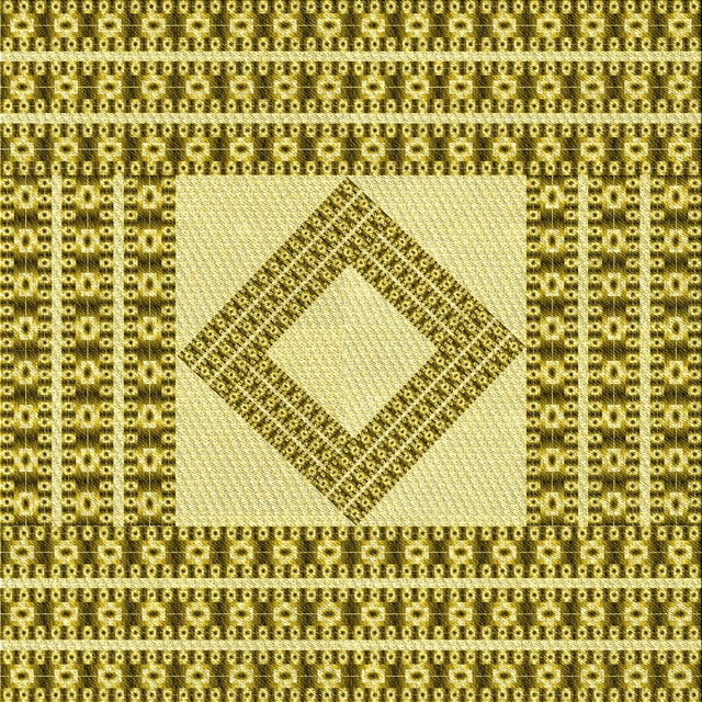 Ahgly Company Machine Washable Indoor Square Transitional Dark Yellow Green Area Rugs, 7' Square