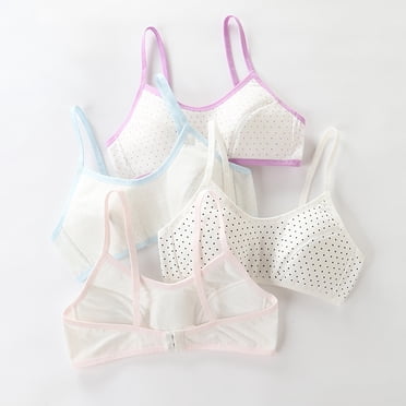 Girls Padded Training Bras 11-15 Teen Student Teens & Big Girls Cotton Breathable Bra Wire Free Push Up with Adjustable Straps