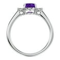 thumbnail image 3 of SuperJeweler 1.15 Carat Oval Shape Amethyst and Two Diamond Ring In 14 Karat White Gold For Women, 3 of 6