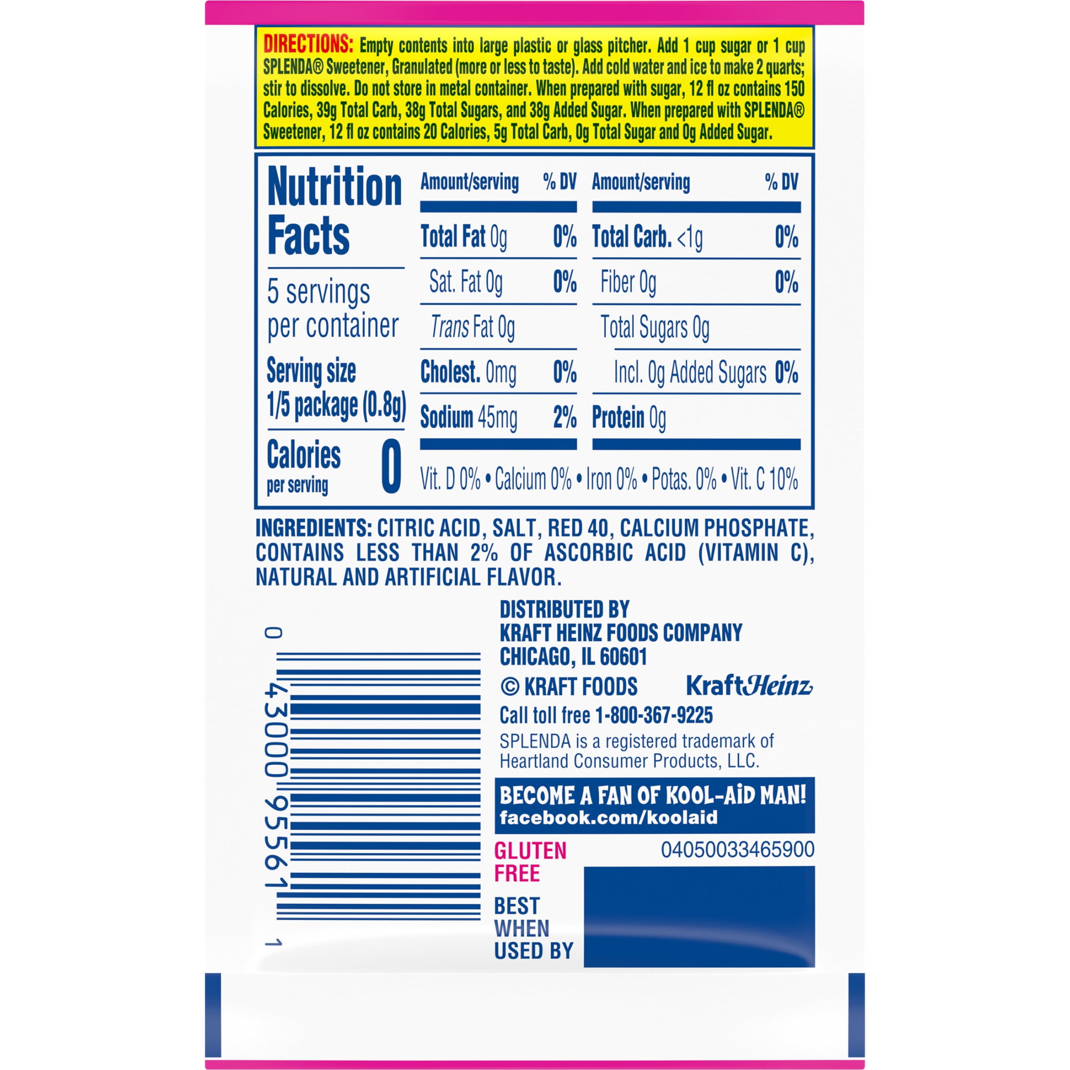 Kool-Aid Unsweetened Drink Mix, 1 Packet, for Flavorful Hydration and Shareable Refreshment, Strawberry Artificially Flavored, Good Source of Vitamin C, Caffeine Free, 0.14 oz