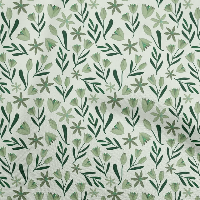 oneOone Rayon Light Green2 Fabric Floral Craft Projects Decor Fabric Printed By The Yard 56 Inch Wide