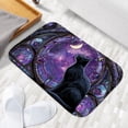 thumbnail image 6 of 1pc A Black Cat Looking Absorbent Non-Slip Bathroom Thickened Flannel Rug Decor,Soft,Quick Drying,Suitable For Indoor/outdoor Use,Bathrooms,Bedrooms,Kitchens,Terrace,Laundry Rooms,16"x24", 6 of 9