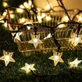 thumbnail image 4 of HESHENG Solar String Lights Star Outdoor 50LED, 8 Modes Solar Powered Fairy Lights, Waterproof Garden Christmas Tree Home Party Holiday Decor, Warm White, 4 of 10