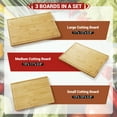 thumbnail image 6 of Bamboo Cutting Board Set of 3 with Holder, Chopping Boards with Juice Grooves and Easy-Grip Handles, Knife-Friendly, Kitchen Gift, for Prep and Charcuterie, 6 of 8