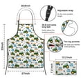thumbnail image 3 of Cartoon Tractors Wheelbarrows White Pattern Apron-Garden Aprons for Women with Pockets-Cotton Linen Waterproof Kitchen Cooking Gardening Aprons Adjustable for Kitchen,Cooking,BBQ and Salon 33x27 Inch, 3 of 7