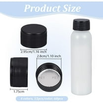 60Pcs 4 Colors Plastic Bottle Caps 29.5mm Column Water Bottle Tops Bottle Lids Small Craft Bottlecaps Top Lid Plastic Screw Lids for Hide Drink Concerts Handmade Decorations