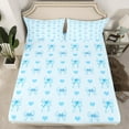 thumbnail image 2 of Feelyou Fashion Blue Ribbon Full Size Sheets for Teen, Princess Plaid Bow-tie Bed Sheets, Cartoon Love Heart Sheet Sets, Ultra Soft Bedroom Decor, 4 Pieces, 2 of 7