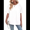 thumbnail image 2 of Camisetas Holgadas de Gran Tamaño para Mujer, Cuello Redondo, Corta, Blusa Informal de Verano Y2K 2025, Camiseta Básica M, 2 of 10