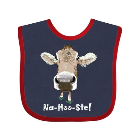 

Inktastic Na-Moo-Ste! Cute Brown Holstein Cow Gift Baby Boy or Baby Girl Bib