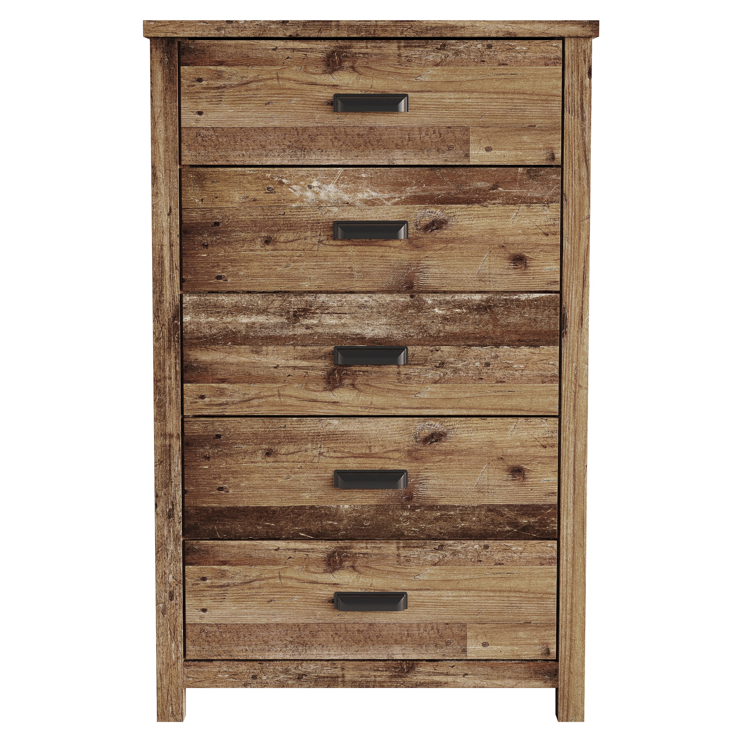 Home Design Racine 5-Drawer Chest, Vintage Oak, Wood, Classic Bedroom Storage