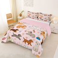 thumbnail image 3 of Manfei Cute Cartoon Full Size Comforter Sets, Puppy Dog Paw Bedding Comforter Set, Pink, Pink Reversible, 3 Pieces, 1 Comforter and 2 Pillowcases, 3 of 7