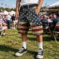 thumbnail image 2 of JAJAHO Boys Baggy Cargo Shorts Independence Day 250 Years Anniversary USA Flat Front Shorts Clothes With Multi Pockets 5-14Y, 2 of 3