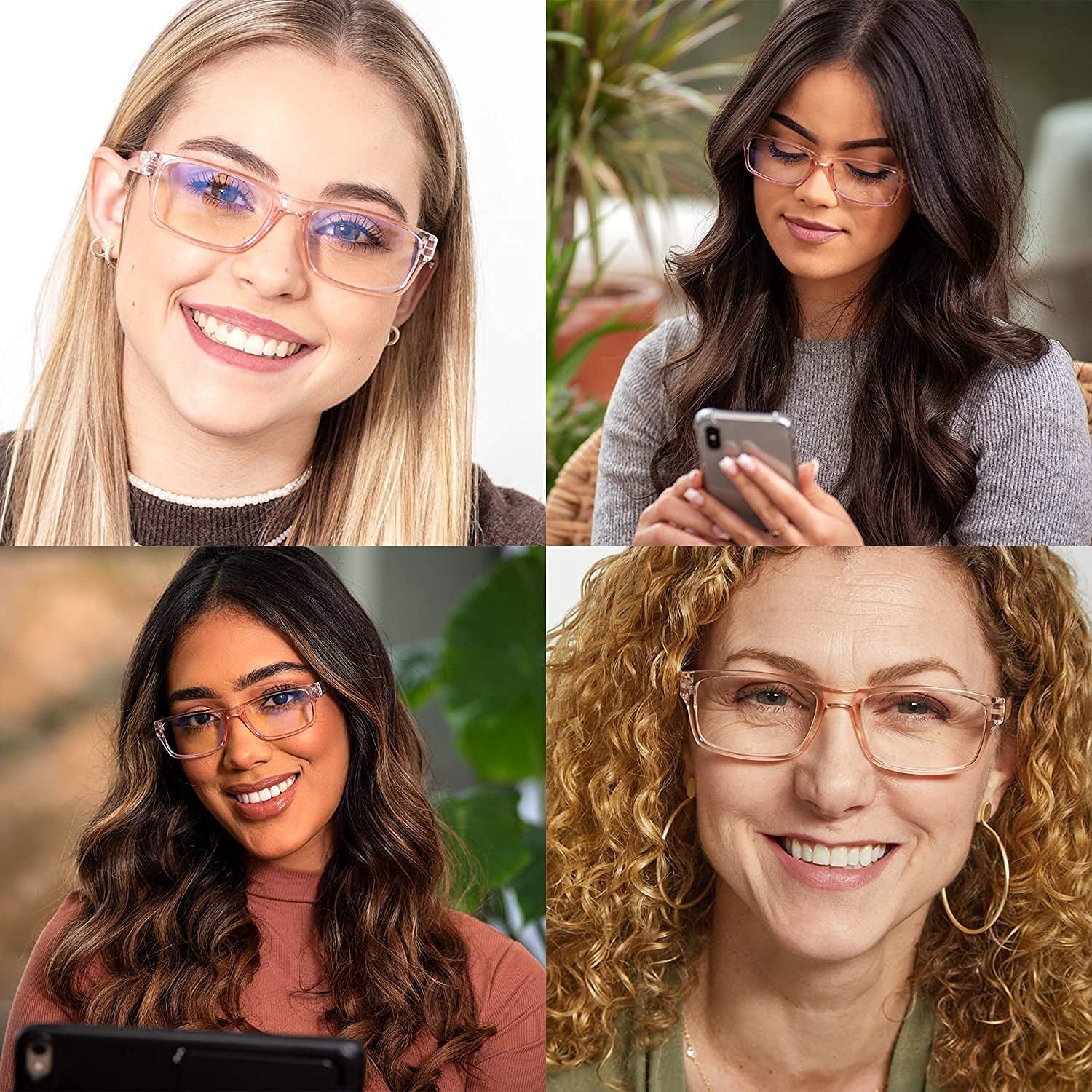 Readerest Blue Light Blocking Reading Glasses Blush 300 Magnification