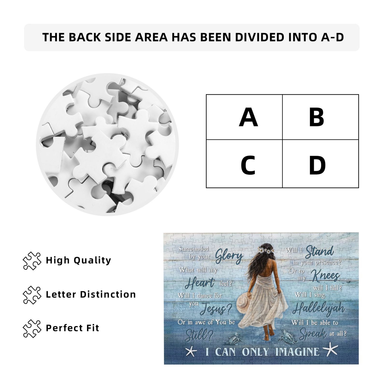 300 Pieces Jigsaw Puzzles for Adults African Woman - Black Women Beach Walking I Can Only Imagine Motivational Puzzles - Fun Family Game