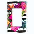 thumbnail image 5 of Metal Light Switch Plate Cover Hibiscus Flower Wreath Zebra Stripes FLW030, 5 of 13