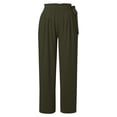thumbnail image 4 of Women's Plus Pants for Women Trendy Summer Capri Pants for Women Plus Size Dressy Women's Wide Leg Casual Pants Summer High Waist Side Tie Knot Lightweight Loose Flowy Beach Trousers with Pockets, 4 of 5