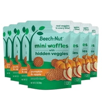 Beech-Nut Mini Waffles with Hidden Veggies Toddler Snack, Pumpkin Apple, 3.2 oz Bag (7 pack)