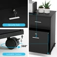 thumbnail image 4 of Tribesigns 2-Drawer File Cabinet, Mobile Lateral Filing Cabinet with Lock and Wheels, Storage Cabinet Pinter Stand with 2 Open Shelves for Home Office, 4 of 7