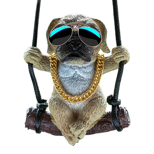 Accesorios para colgar en retrovisor, colgante para camión, divertido Pug oscilante, adorno colgante para coche para adolescentes, hombres y Estilo C