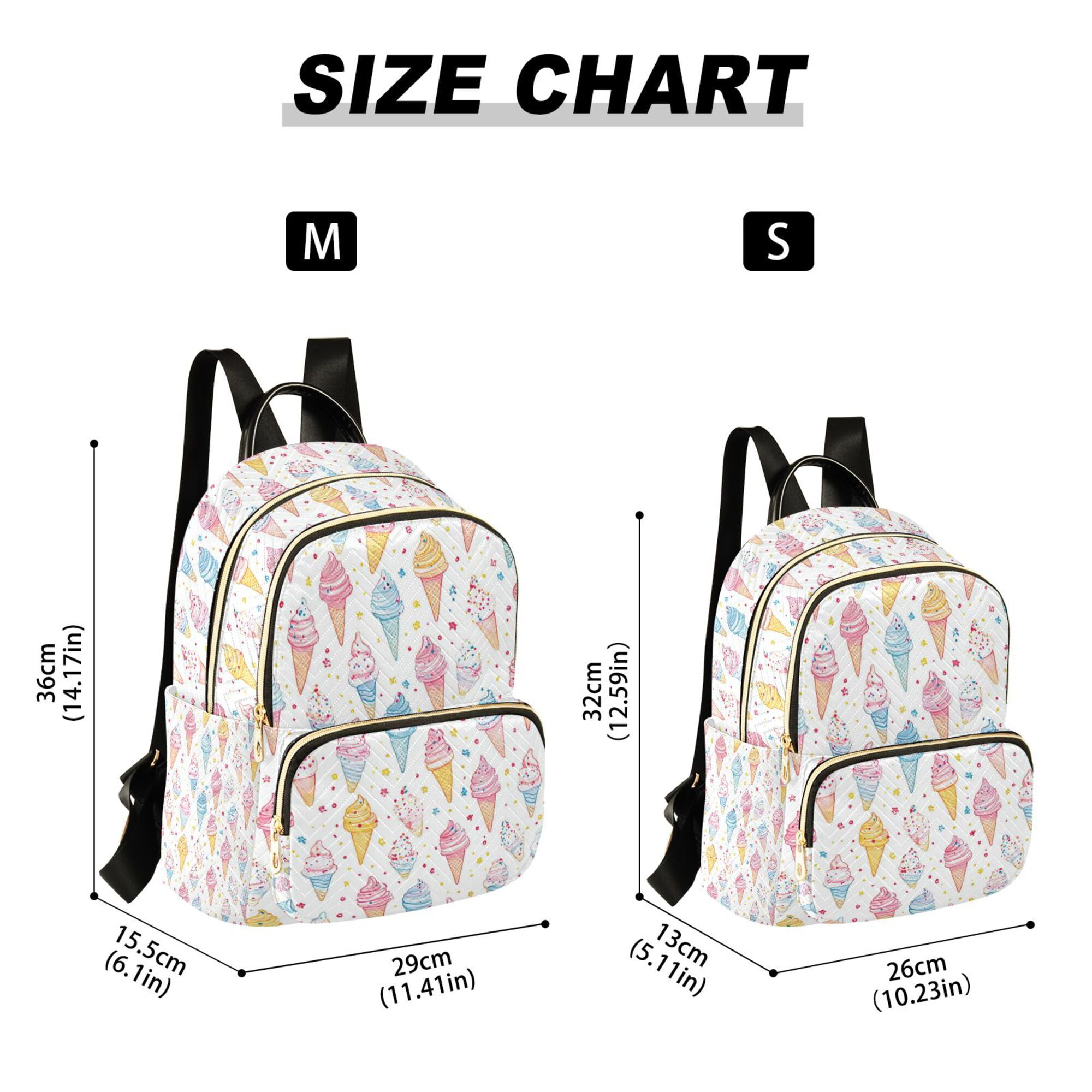 FORMRS Mini Backpack Purse for Women Travel Daypack Casual Shoulder Bag, Colorful Ice Cream Pattern