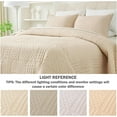 thumbnail image 2 of Evenhug 3-Piece Queen Quilt Set Soft Patchwork Pattern Bedding Set Lightweight Microfiber Ultrasonic Bedspread With Shams for All Season, Beige, 90"*92", 2 of 6
