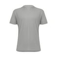 thumbnail image 3 of Men's casual solid color V-neck gentleman's business short-sleeved fitness T-shirt Light Gray M, 3 of 5