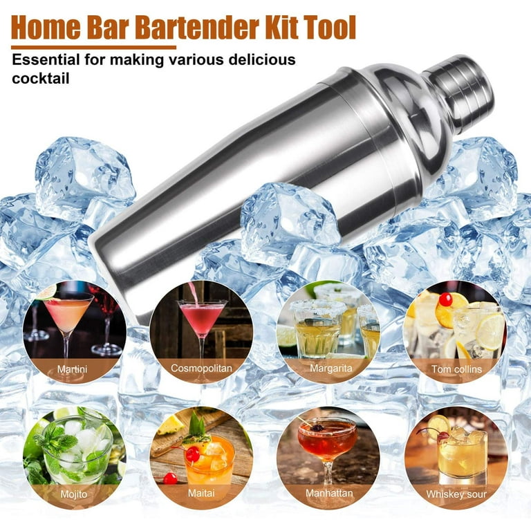  AYAOQIANG Cocktail Making Set, Cocktail Shaker Set 750ml  Stainless Steel Bar Tool Set Bartender Kit with Display Stand : Home &  Kitchen