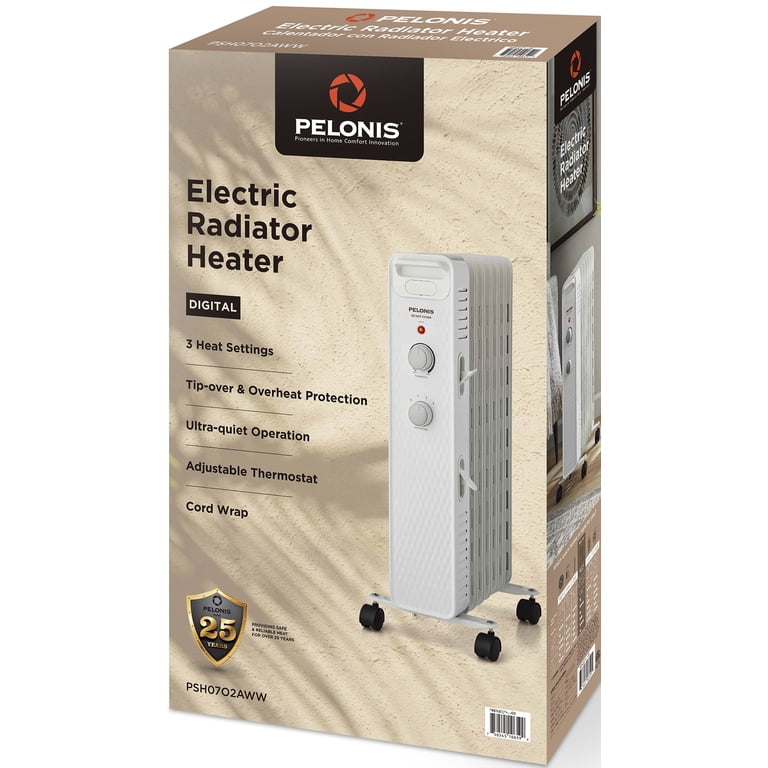 Pelonis 1500W Mechanical Oil-Filled 3-Setting Electric Radiant Heater,  PSH07O2AWW - Walmart.com